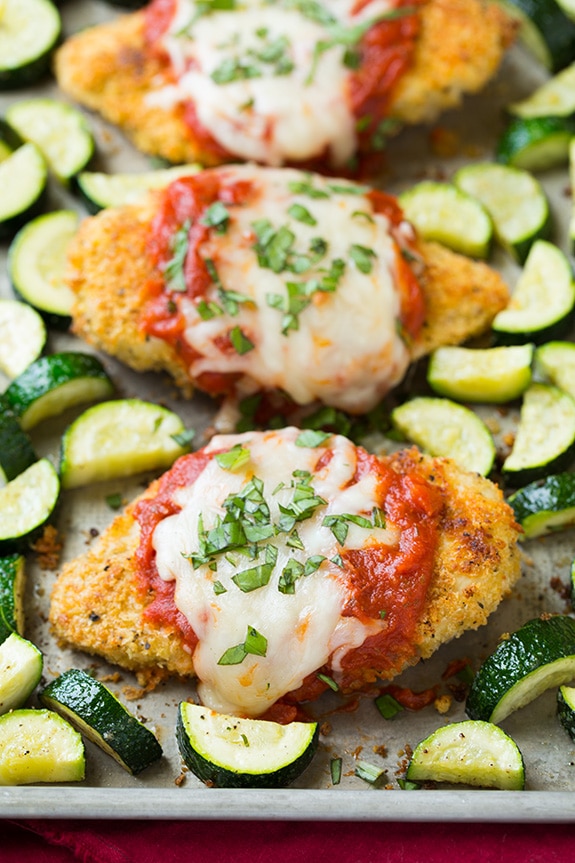 Healthy Sheet Pan Chicken Parm & Zucchini: Less Cleanup